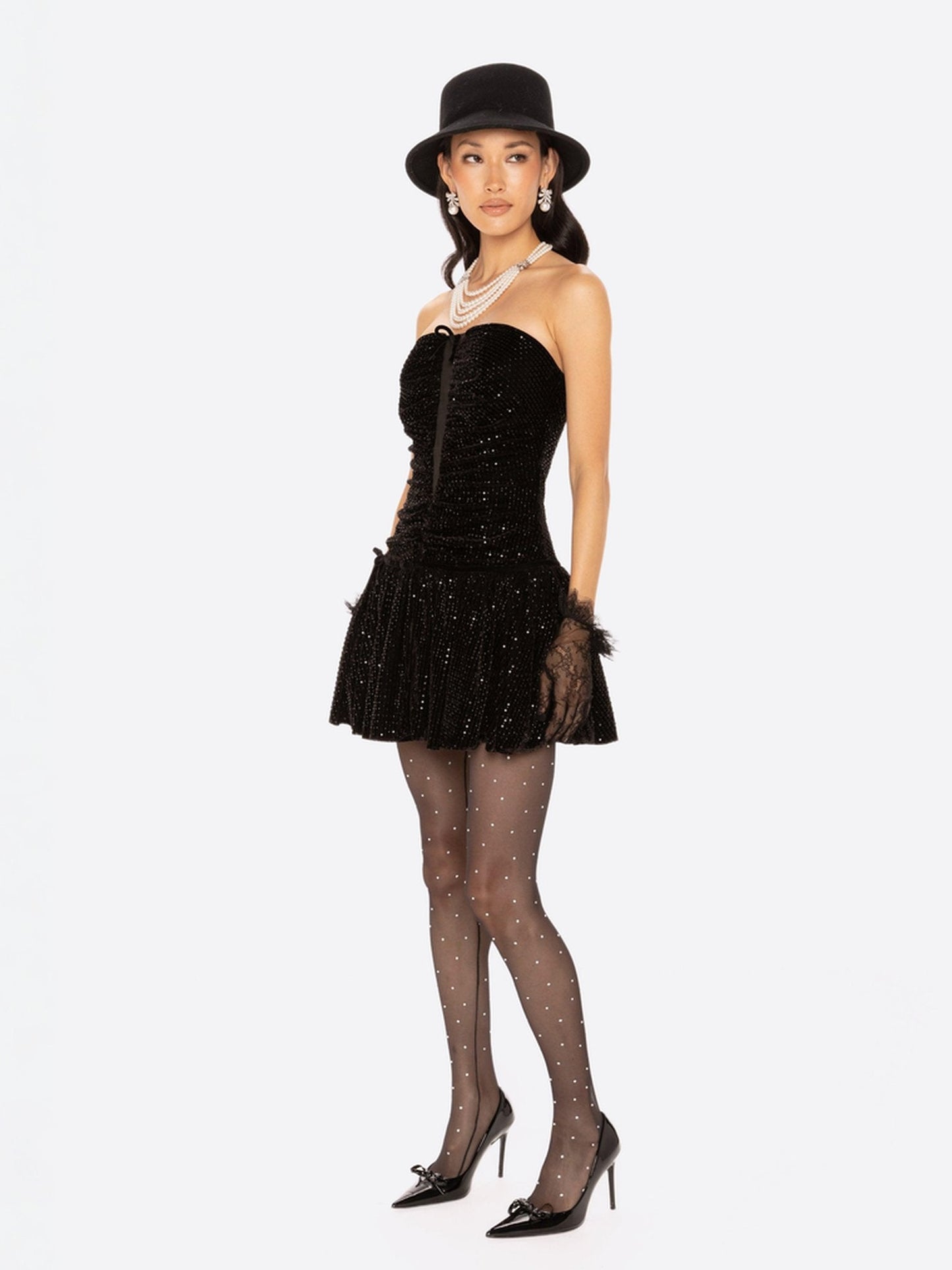Audrey Sparkle Velvet Mini Dress