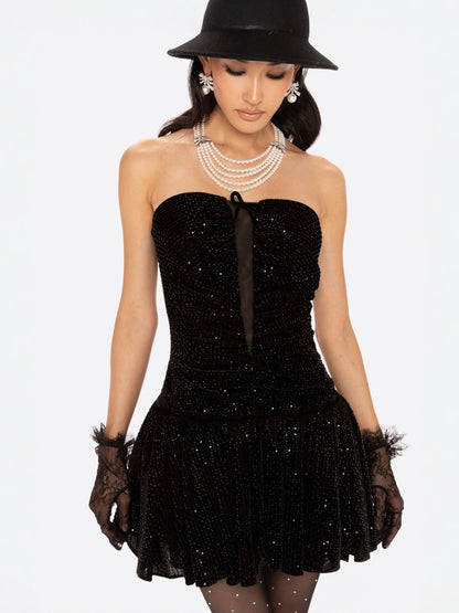 Audrey Sparkle Velvet Mini Dress