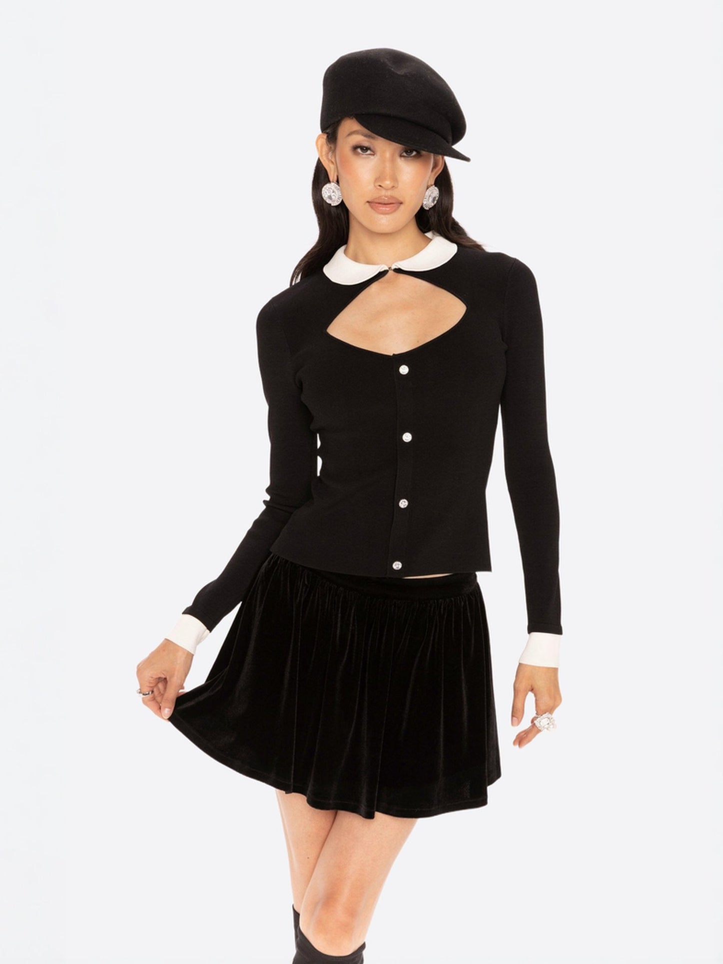 Isabellea Velvet Mini Skirt
