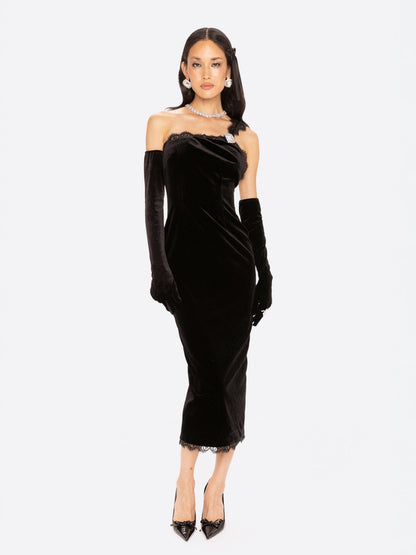 Angelica Velvet Maxi Dress (Black)