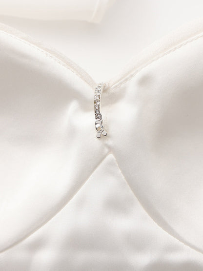 Edwina Satin Halter White Top