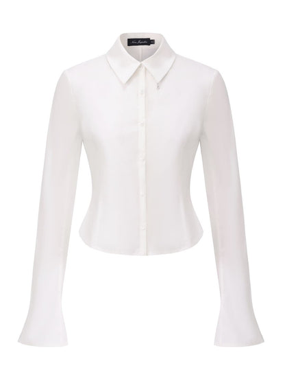 Chantal Bell-Sleeve White Shirt