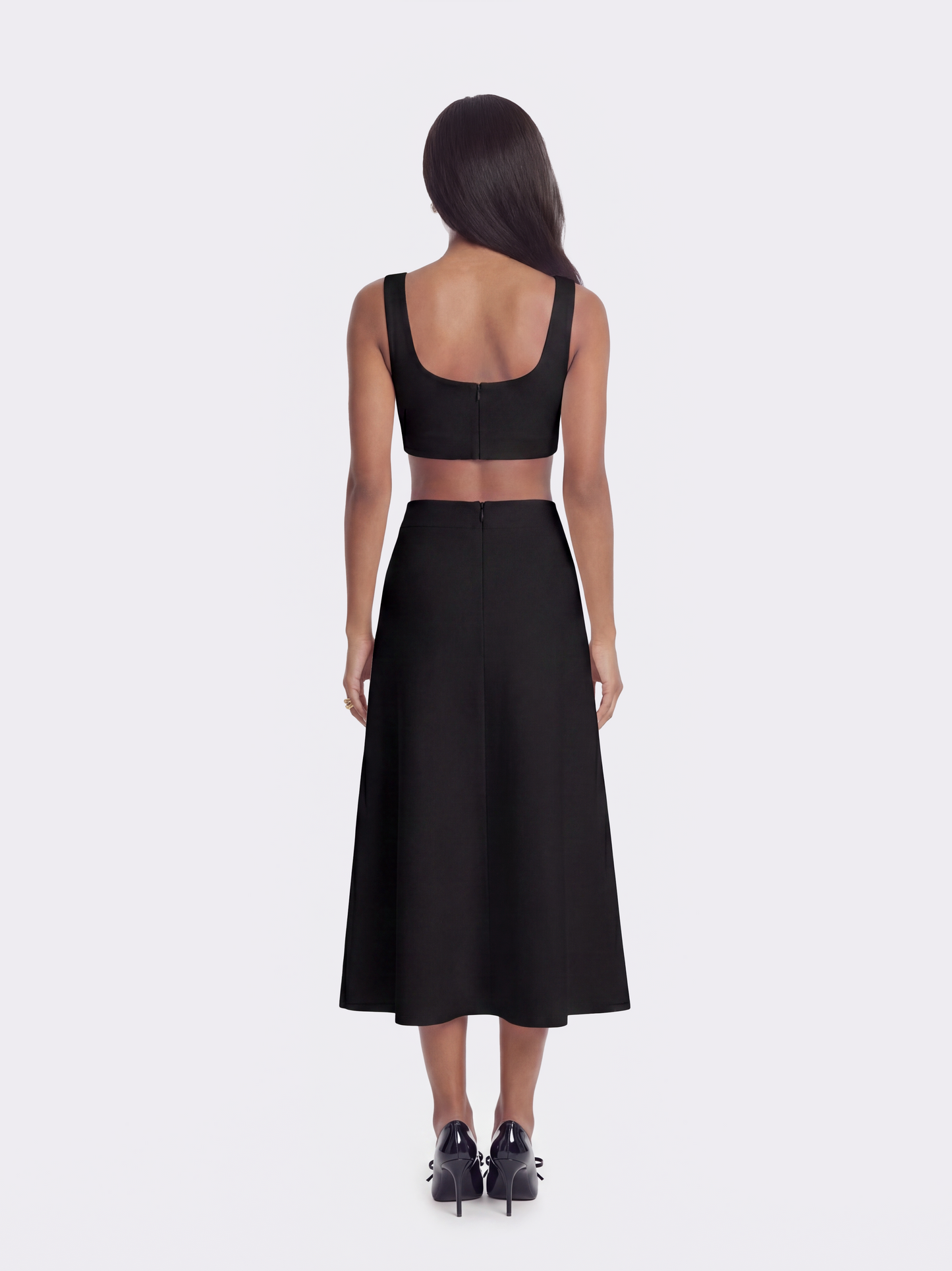 Natalia Tailored Cropped Black Top