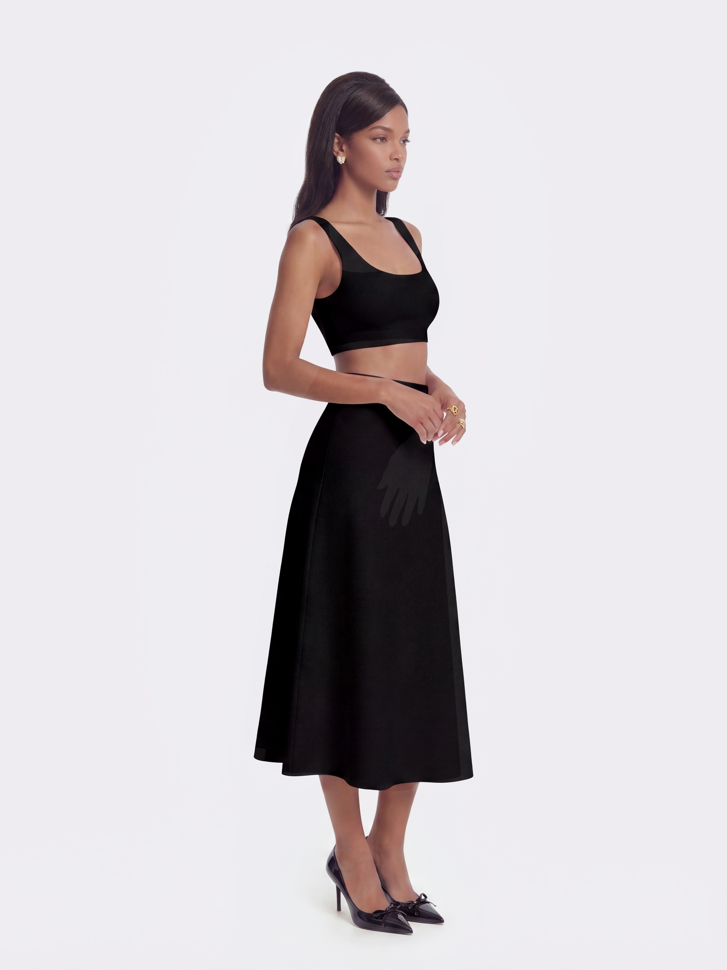 Natalia Tailored Cropped Black Top