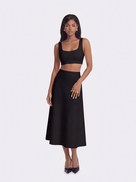 Natalia Tailored Cropped Black Top