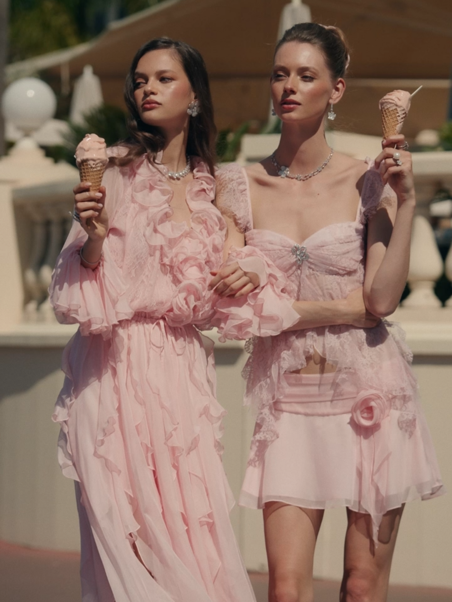Capri Ruffle Pink Dress