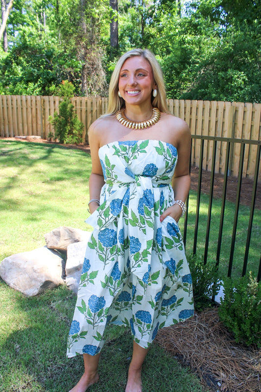 Hazel Floral Tie Front Maxi Dress