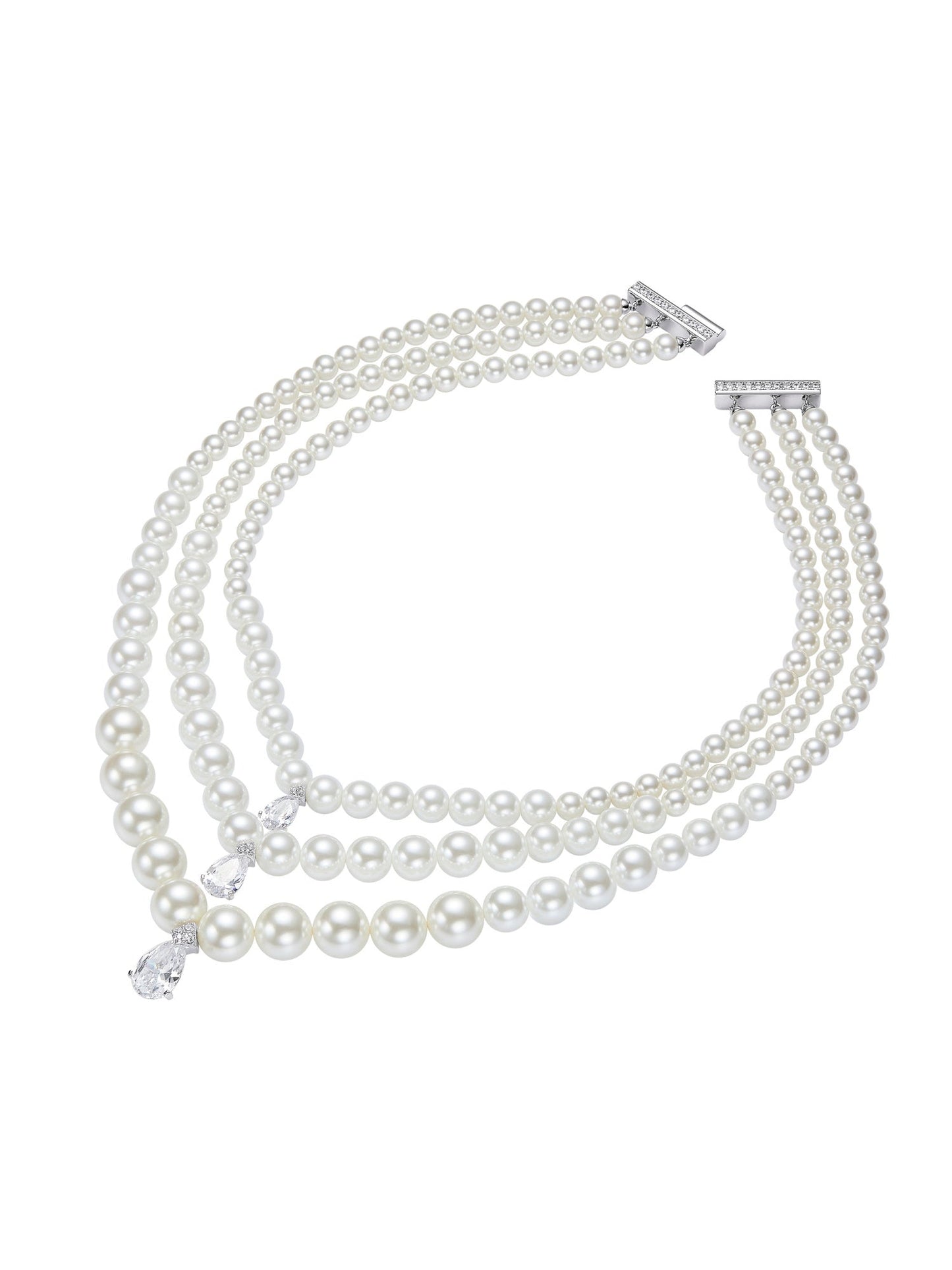 Adriana Layered Pearl Drop Necklace