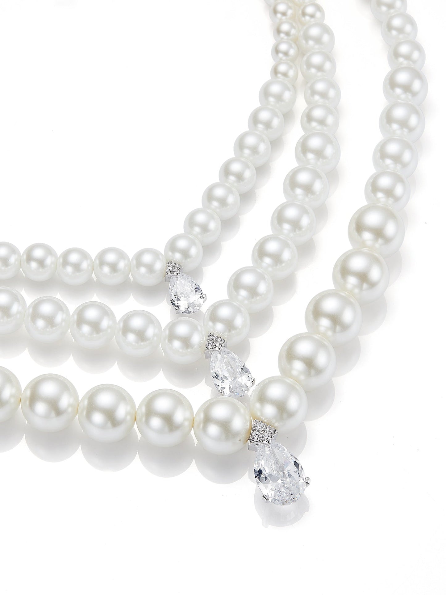 Adriana Layered Pearl Drop Necklace