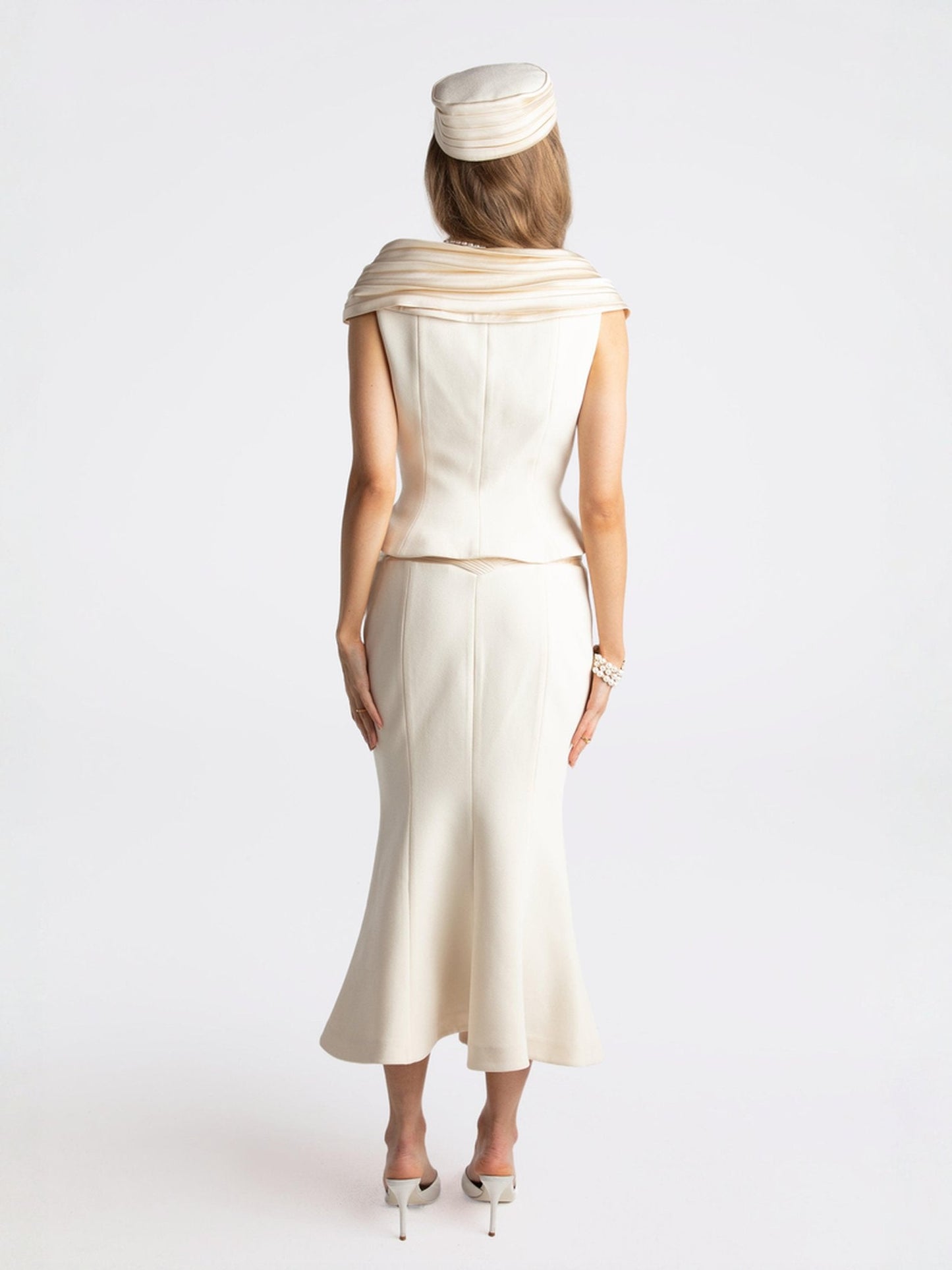 Belle Satin Skirt (Beige (Final Sale)