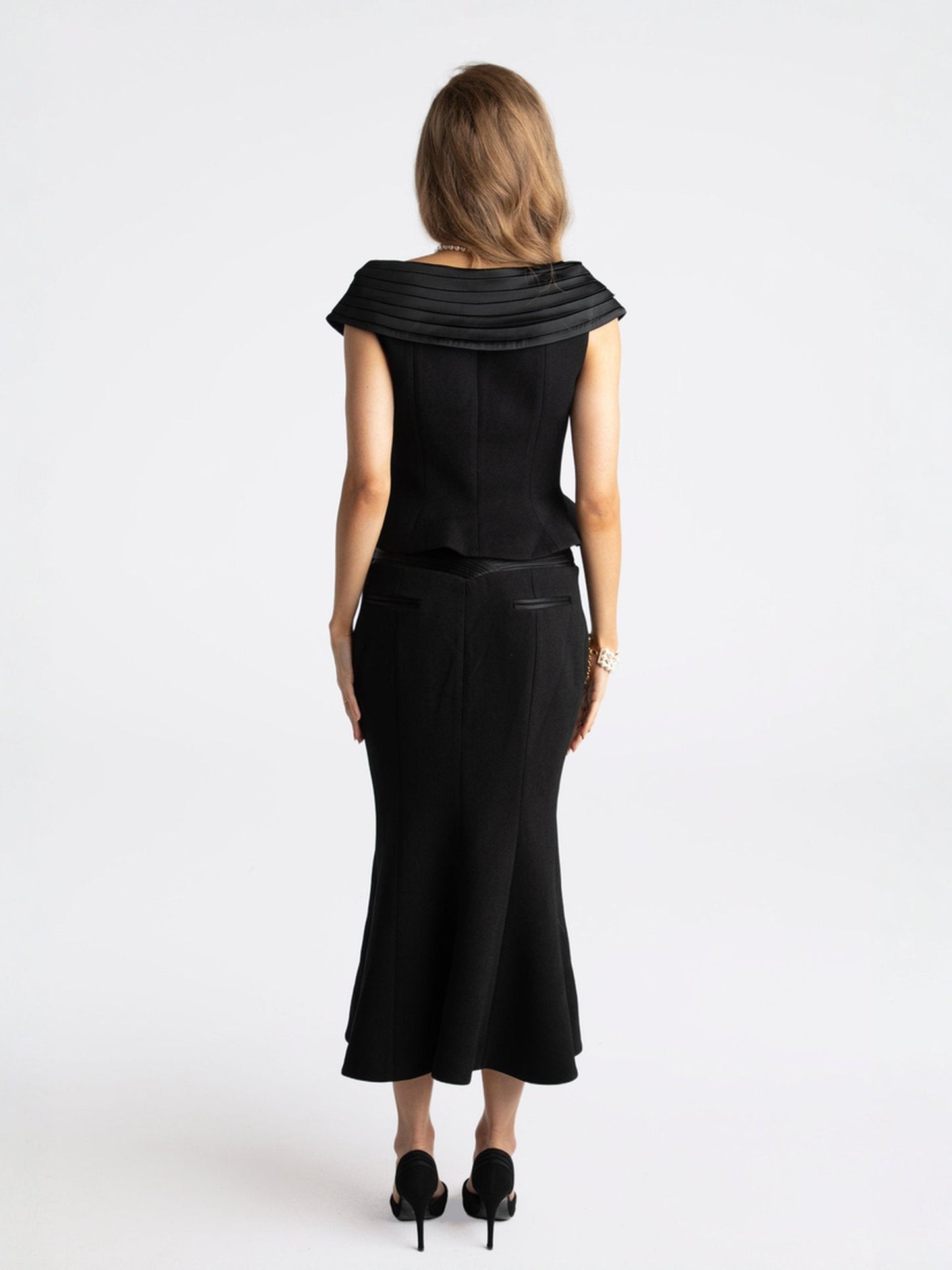 Belle Satin Top (Black) (Final Sale)