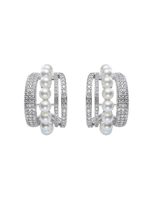 Fauna Pearl White Earrings