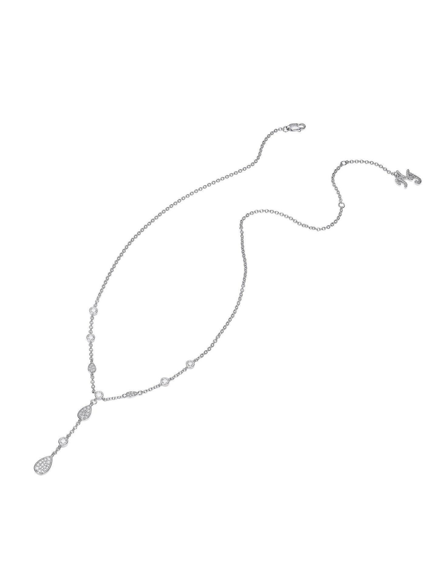 Ameline Crystal Drop Y-Chain Necklace