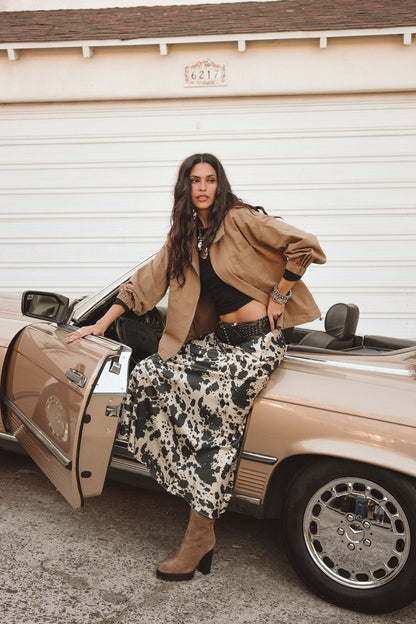 Kacey Cowhide Maxi Skirt