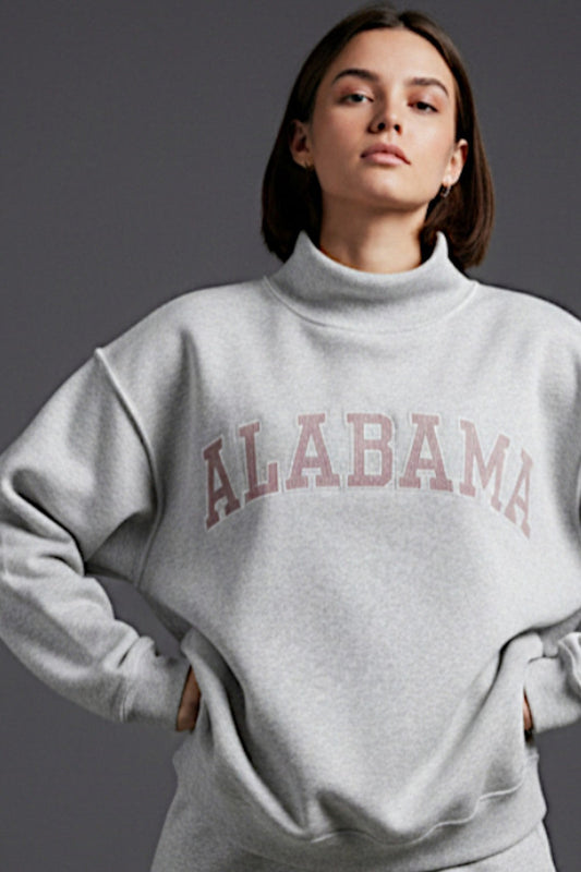 Alabama Embroidered Mock Neck
