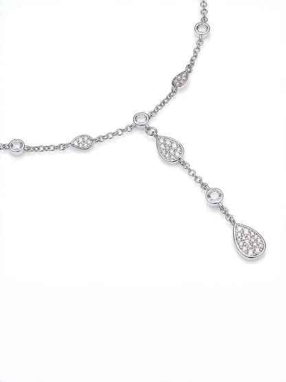 Ameline Crystal Drop Y-Chain Necklace