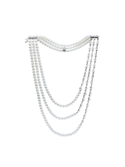 Amara Layered Pearl and Crystal Necklace