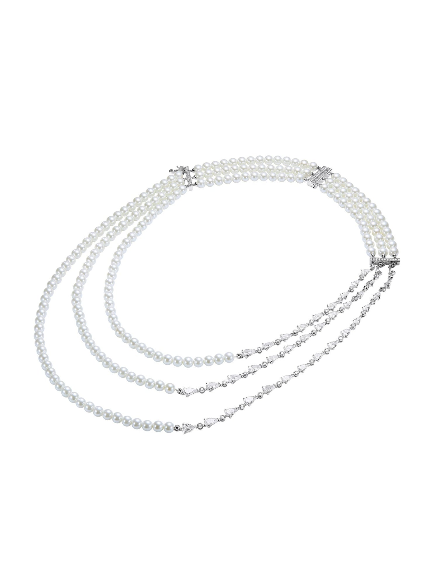 Amara Layered Pearl and Crystal Necklace