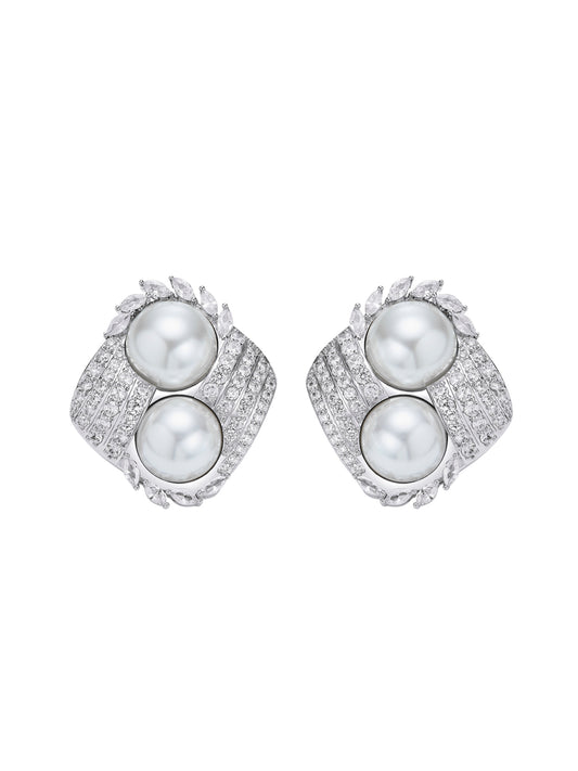 Amoura Pearl White Earrings