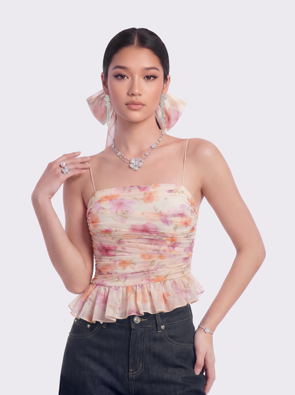 Lilah Ruched Floral Top