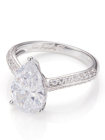 Daniela Pear Cut Crystal Ring