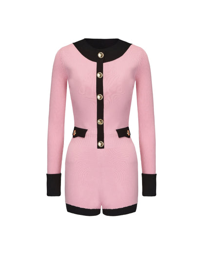 Matilda Knit Jumpsuit (Pink) (Final Sale)