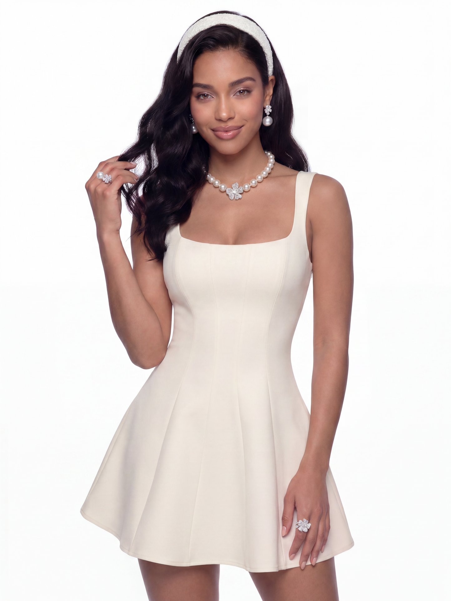 Eliza Cut Out Champagne Mini Dress