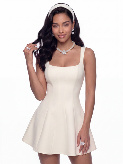 Eliza Cut Out Champagne Mini Dress