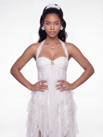 Aurora Halter White Dress