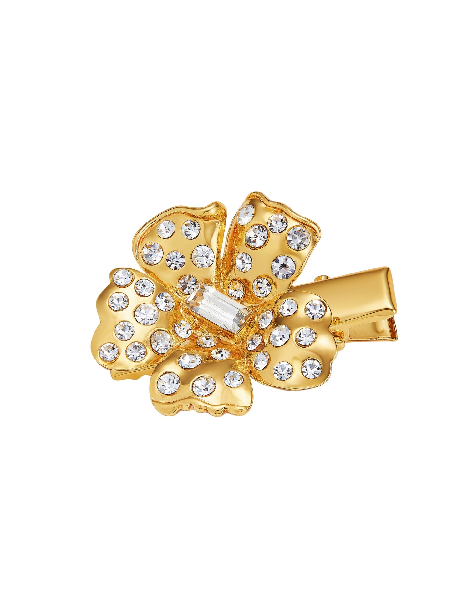 Florabelle Crystal Gold Hair Clip