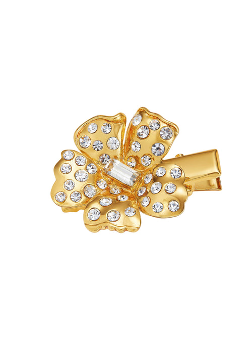 Florabelle Crystal Gold Hair Clip