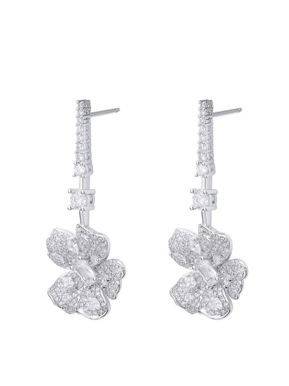 Isadora Floral White Earrings