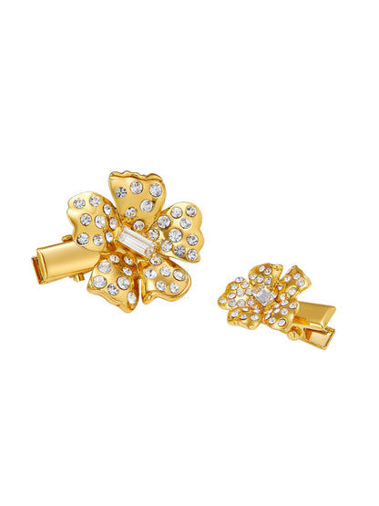 Florabelle Crystal Gold Hair Clip