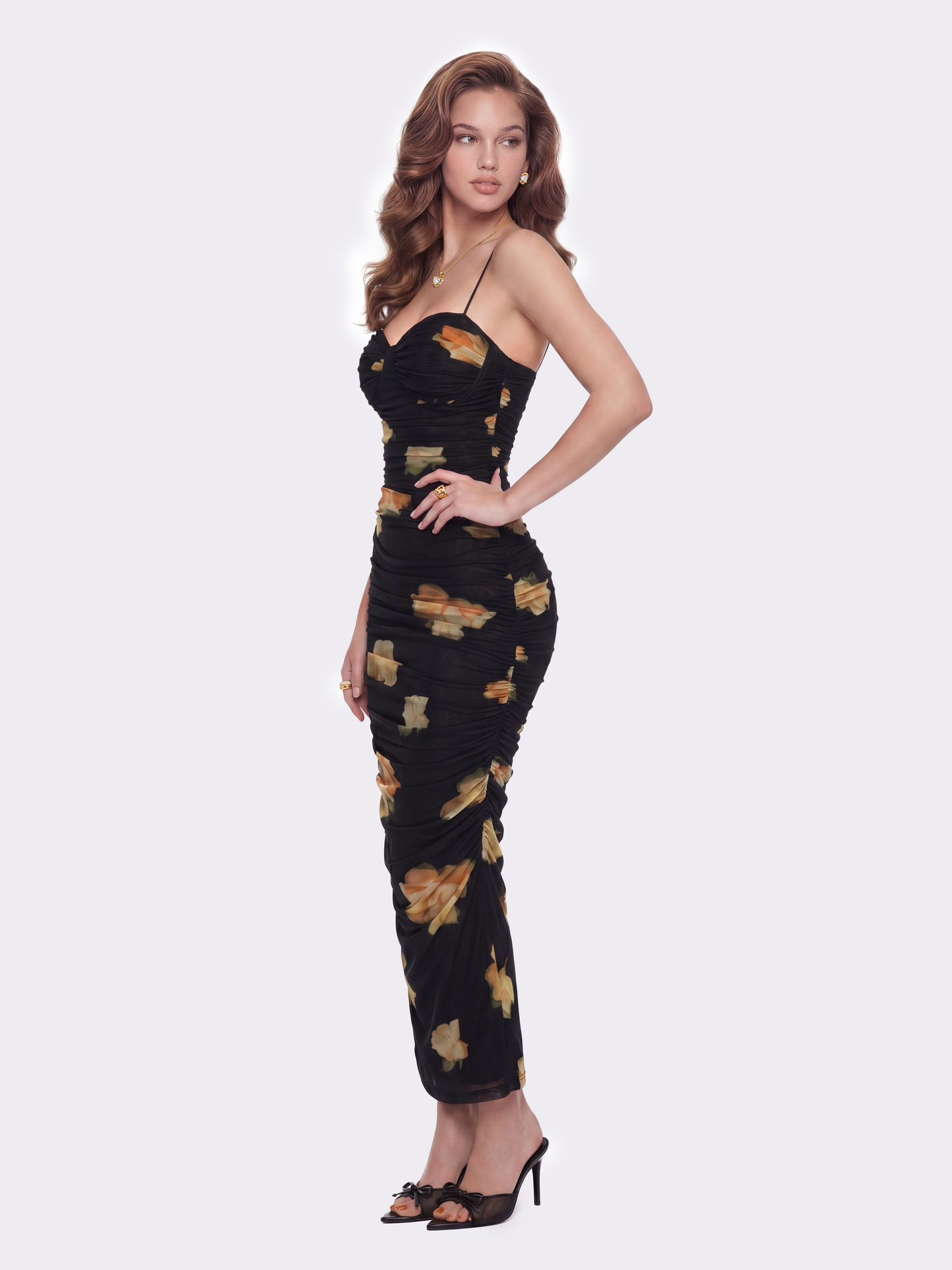 Claudia Ruched Floral Dress