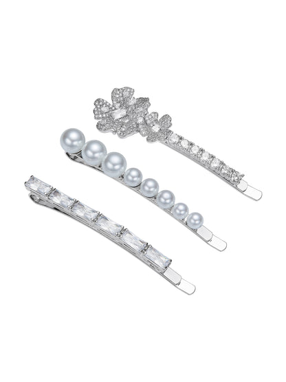 Harlowe Floral White Hair Clip