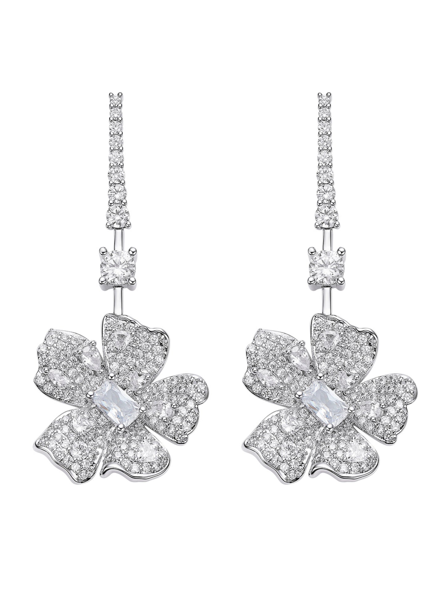 Isadora Floral White Earrings