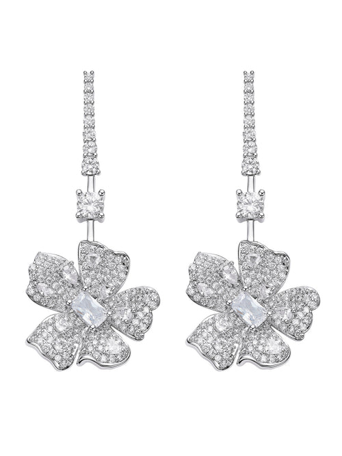 Isadora Floral White Earrings