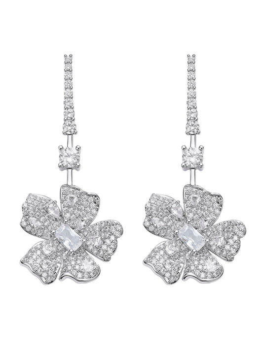 Isadora Floral White Earrings
