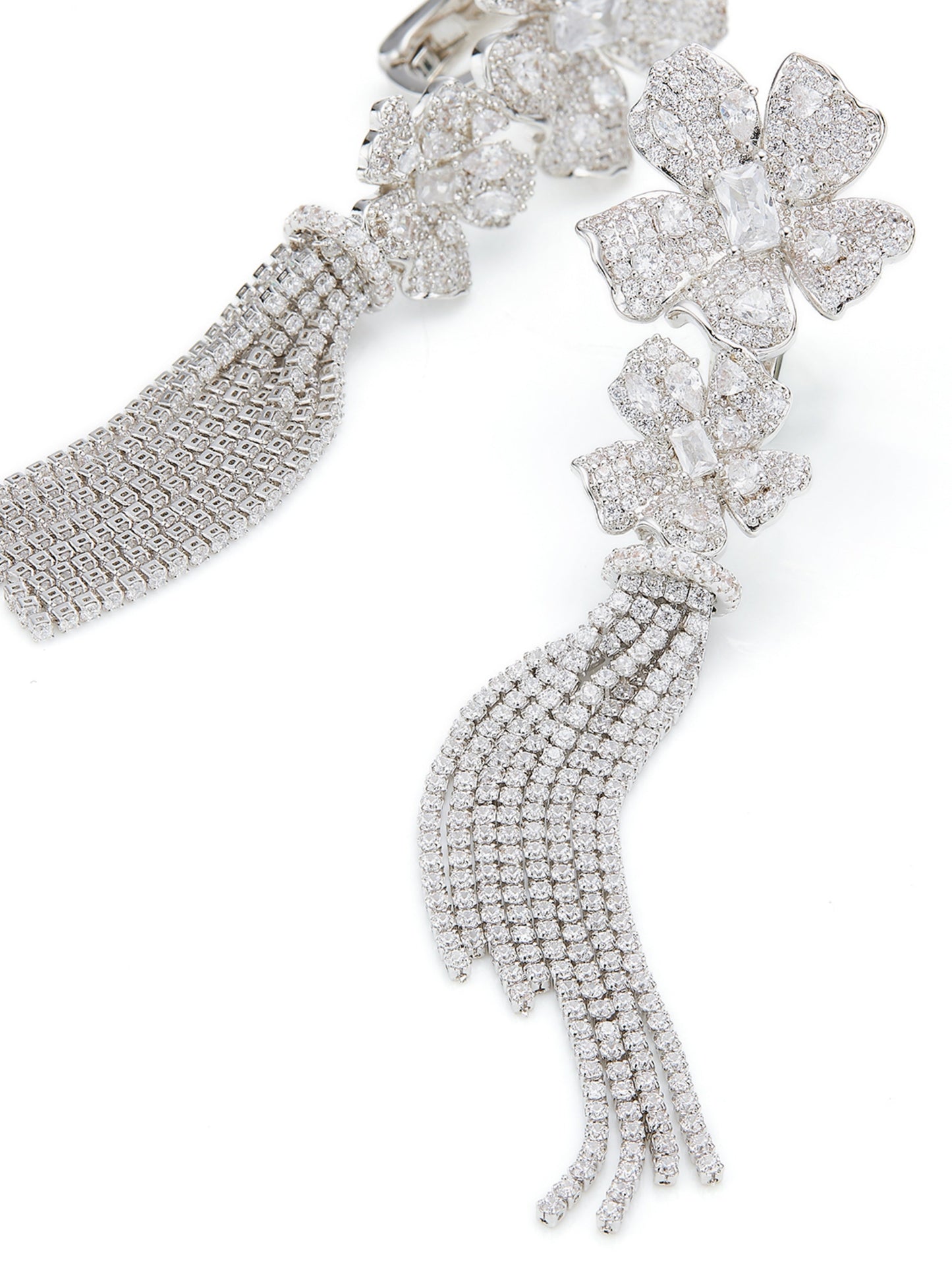 Lucienne Tassel White Earrings