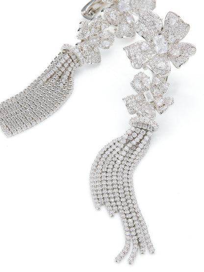Lucienne Tassel White Earrings