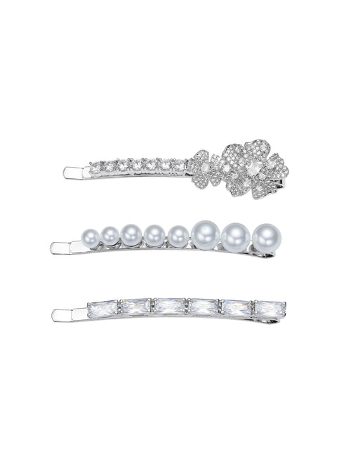 Harlowe Floral White Hair Clip