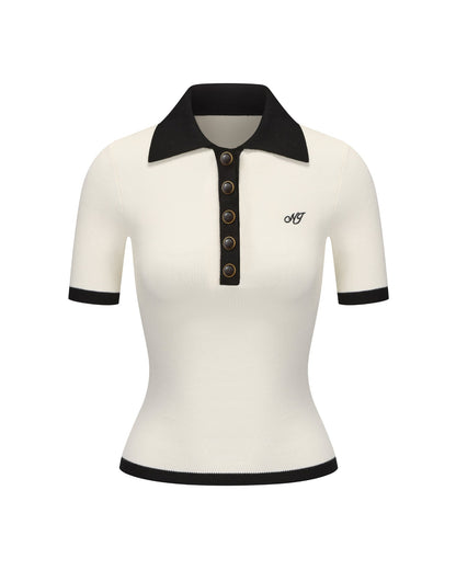 Hazel Polo Top (White)