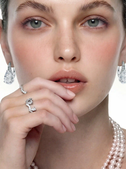 Daniela Pear Cut Crystal Drop Earrings