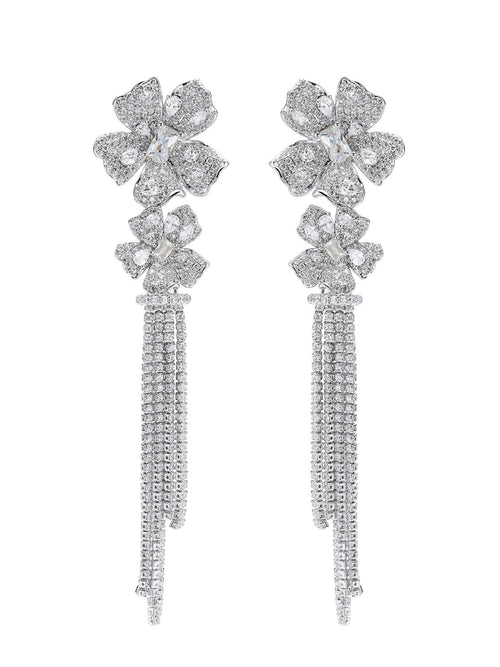 Lucienne Tassel White Earrings
