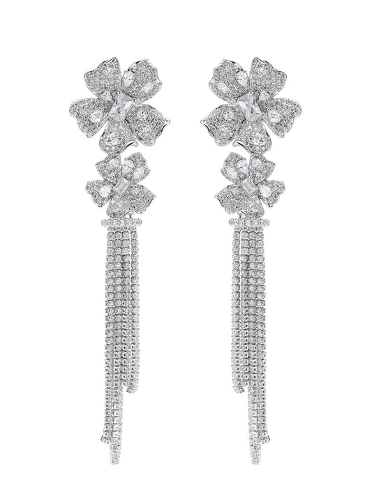 Lucienne Tassel White Earrings