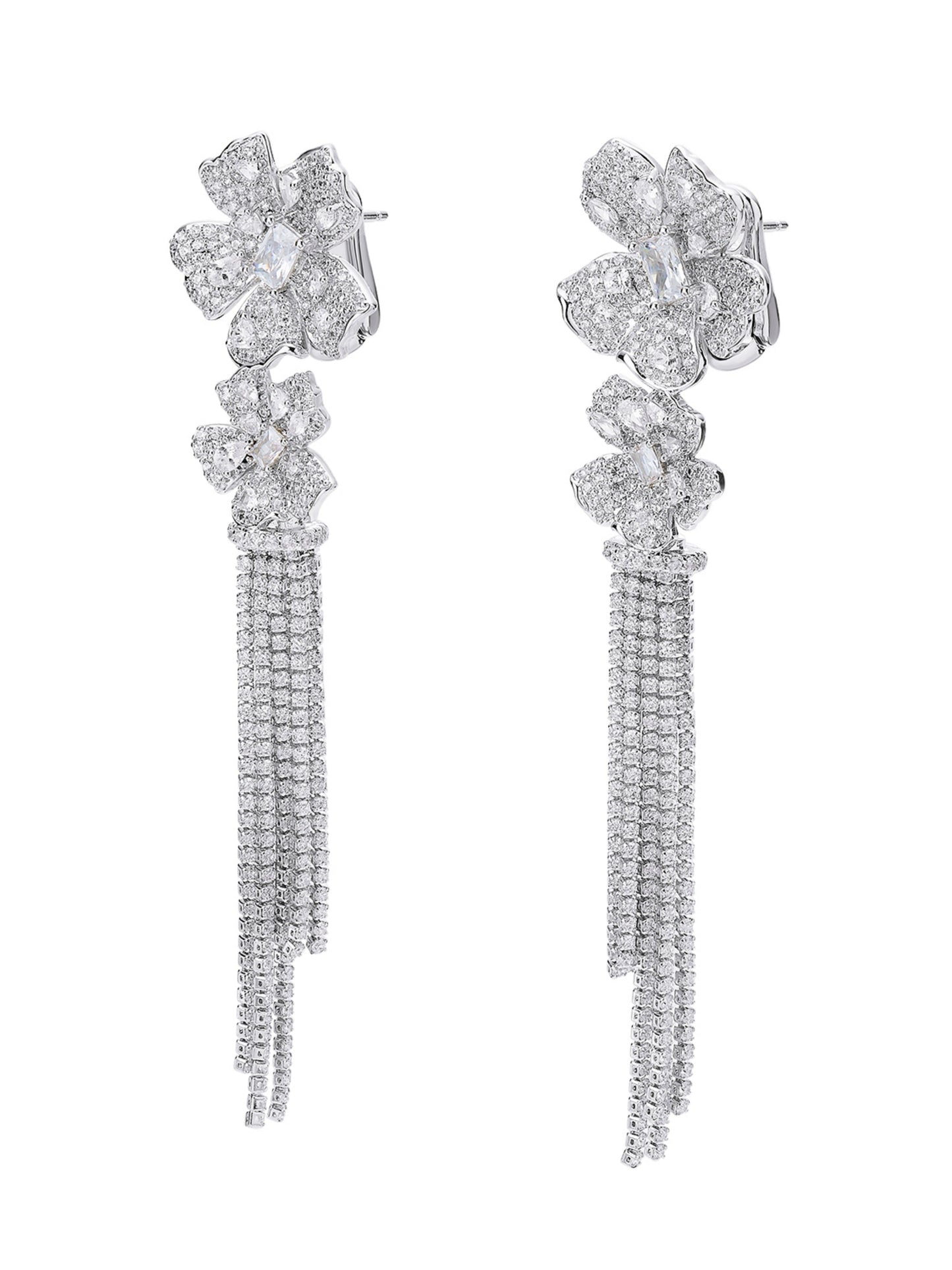 Lucienne Tassel White Earrings