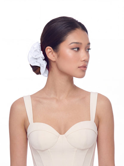 Nolita Ruffle White Hair Tie