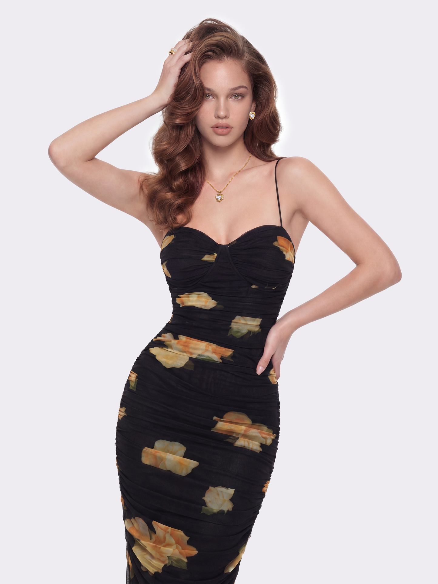 Claudia Ruched Floral Dress