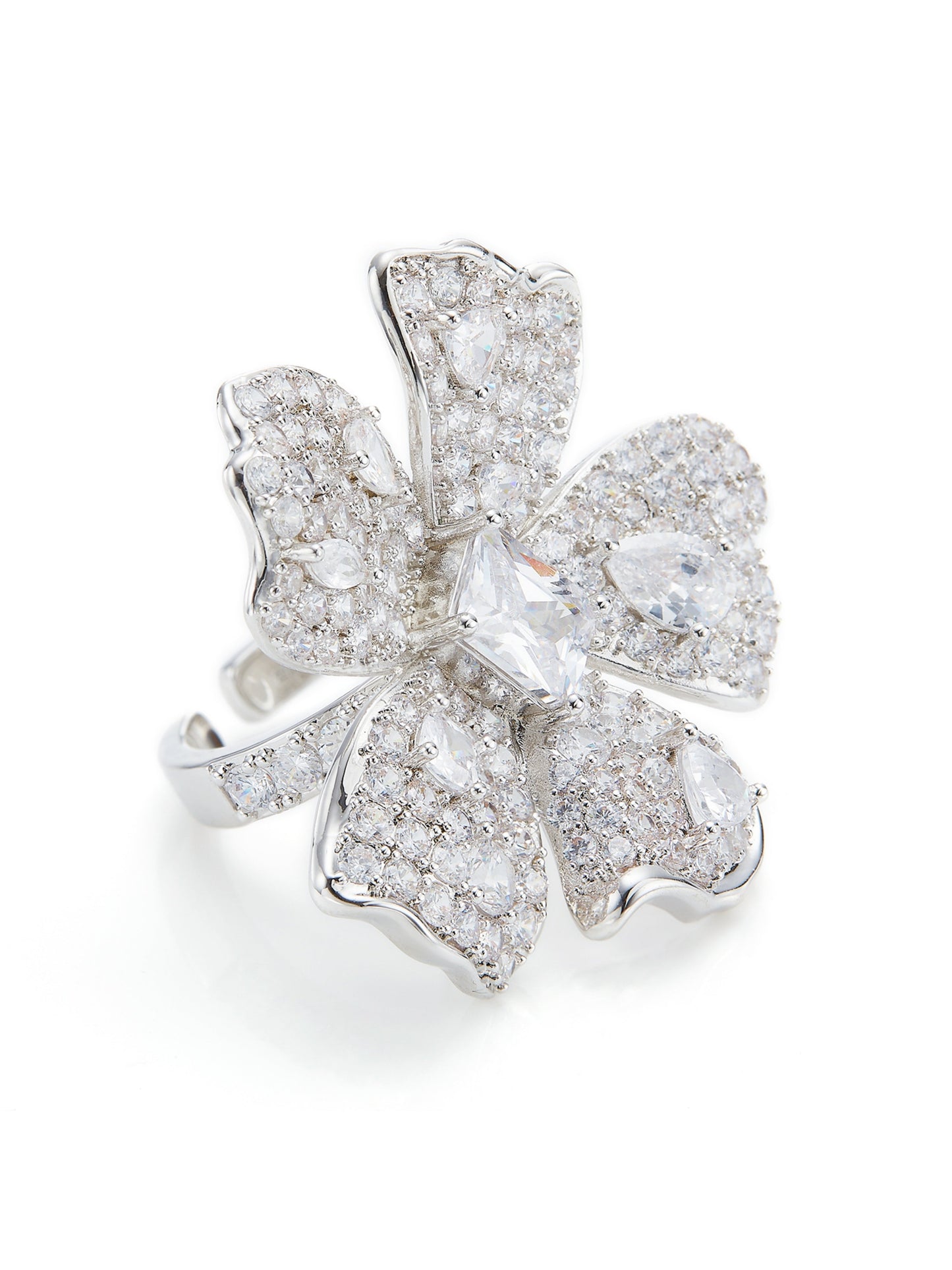 Lyra Floral White Ring