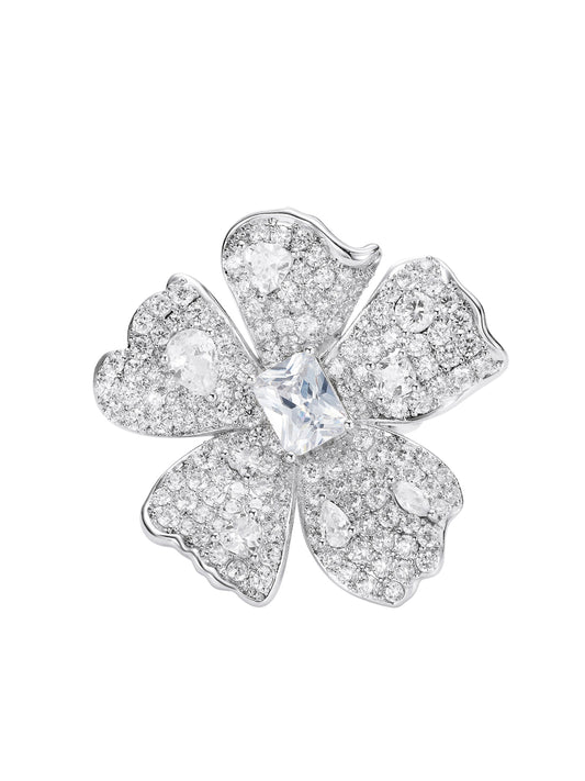 Lyra Floral White Ring